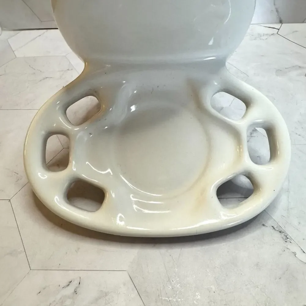 Vintage White Ceramic Toothbrush and Cup Holder Porcelain Wall Mount Restoration
